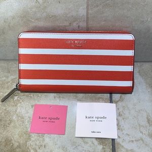NEW! Kate Spade Spencer Stripe Continental Wallet